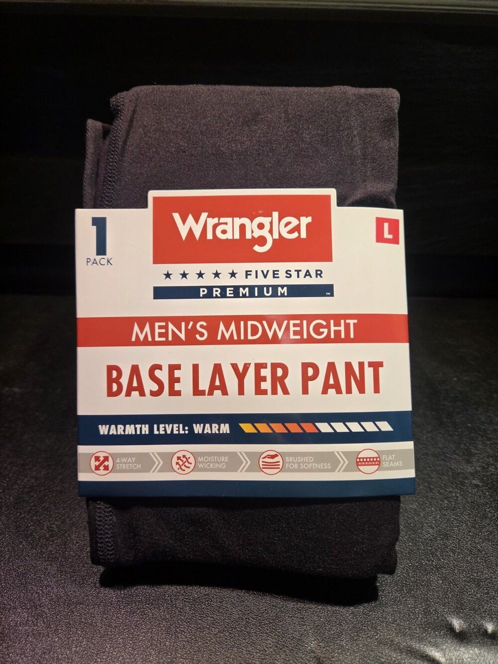 Mens Wrangler Midweight Base Layer Pants (Size L) BRAND NEW IN PACKAGE
